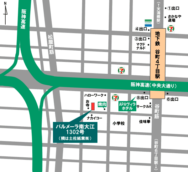 地図　大阪校セミナー＆サロンルーム